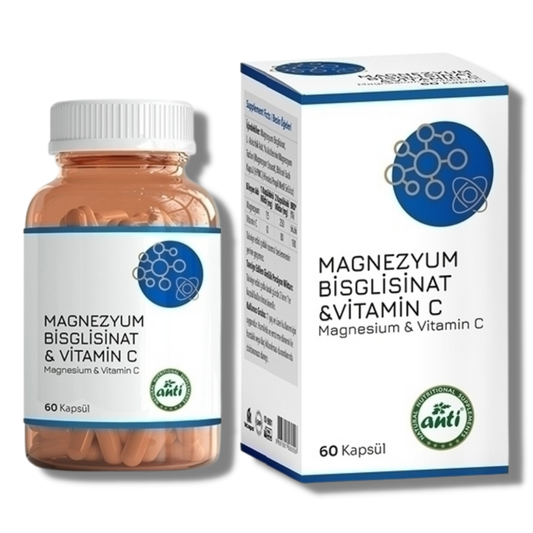 Anti Magnezyum Bisglisinat & Vitamin C 60 Kapsül