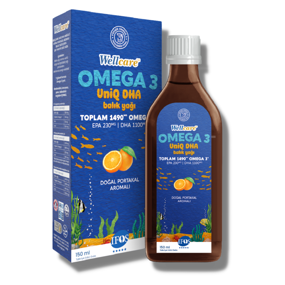 Wellcare Omega 3 Doğal Portakal Aromalı Balık Yağı 150 ml