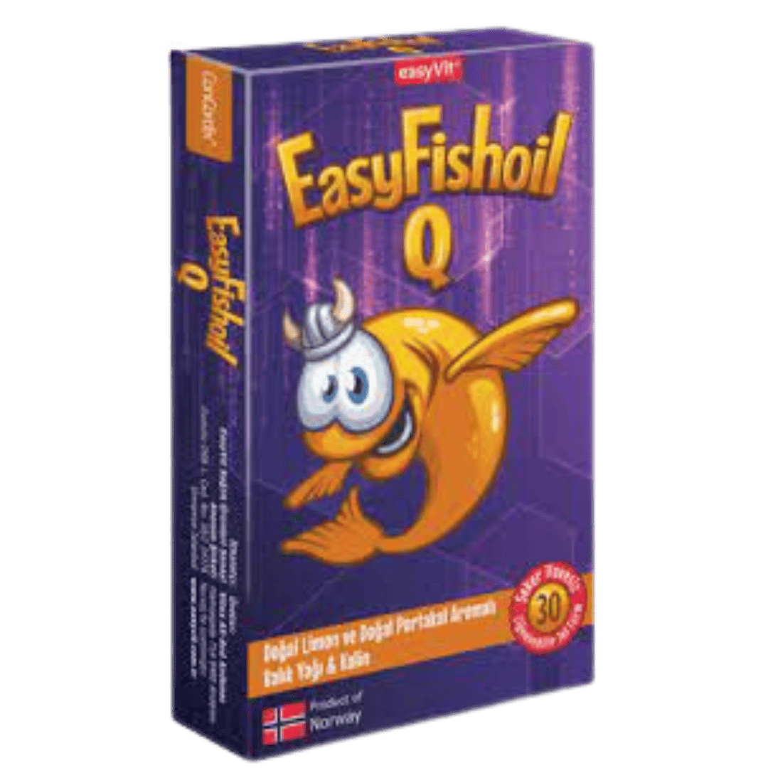 Easyvit Easyfishoil Q Kolin Balık Yağı Vitamin B6 B12 Folik Asit içeren 30 Çiğnenebilir Tablet Takviye Edici Gıda