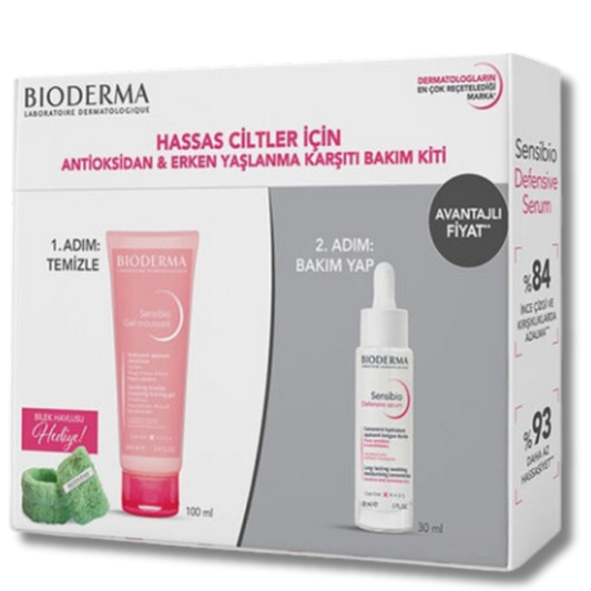 Bioderma Hassas Ciltler İçin Erken Yaşlanma Karşıtı Bakım Kiti (Bilek Havlusu Hediyeli)