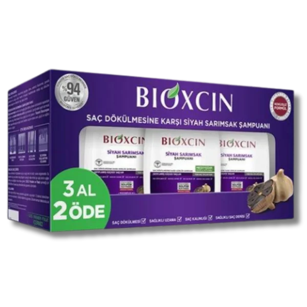 Bioxcin Saç Dökülmesine Karşı Siyah Sarımsak Şampuanı 300 ml - 3 al 2 öde