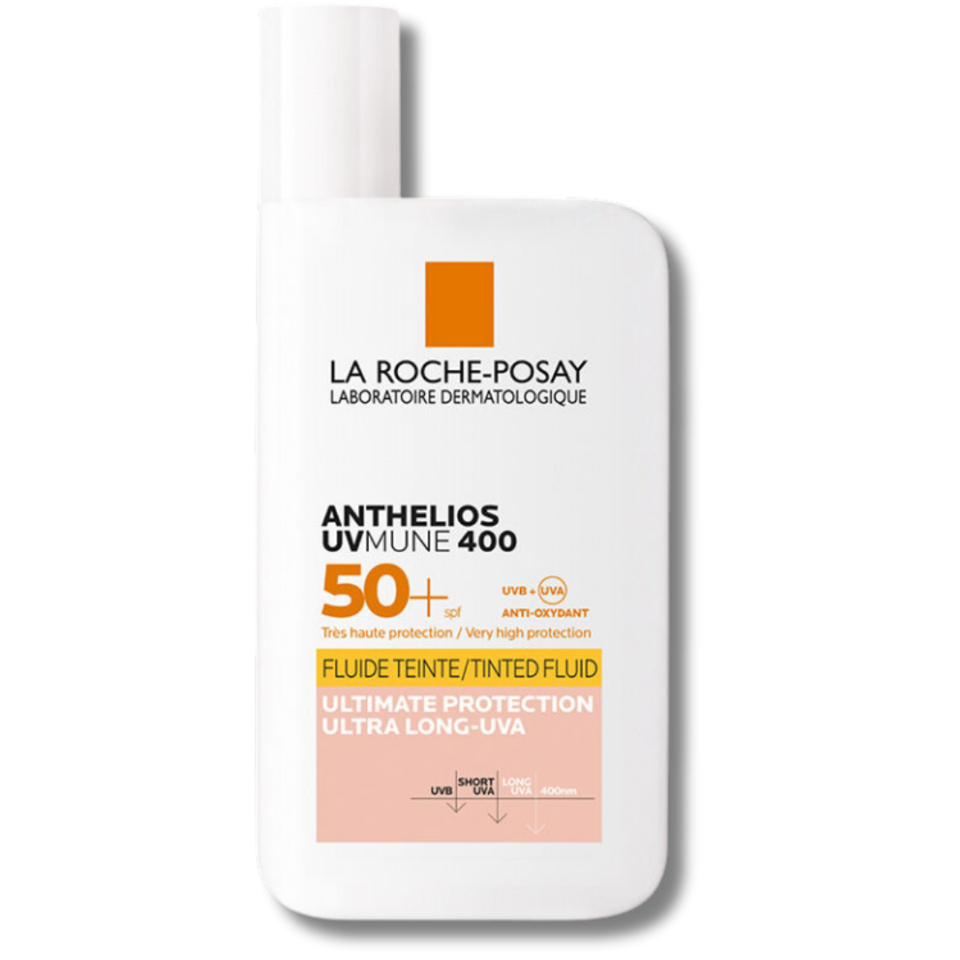 La Roche Posay Anthelios UVmune400 Invisible Fluid Tüm Cilt Tipleri İçin Renkli SPF50+ Yüz Güneş Kremi 50 ml