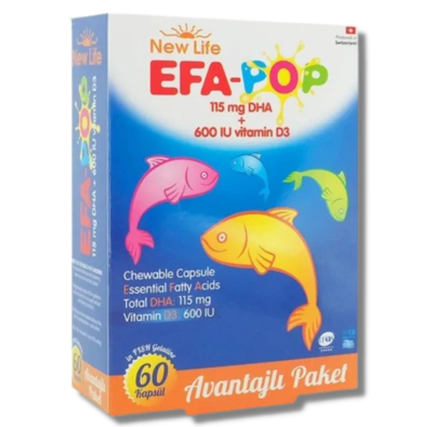 New Life EFA Pop Balık Yağı 30 / 60 Çiğnenebilir Kapsül