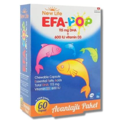 New Life EFA Pop Balık Yağı 30 / 60 Çiğnenebilir Kapsül