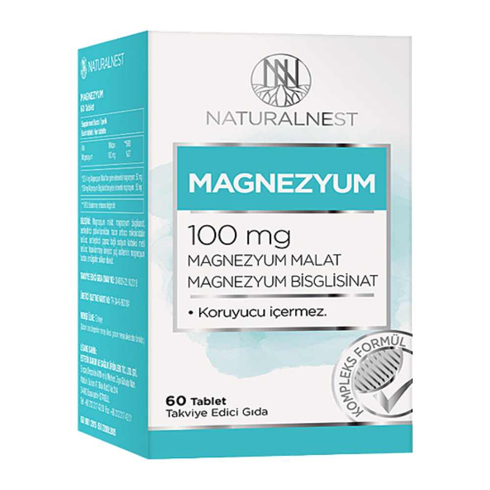 NaturalNest Magnezyum 100 Mg 60 Tablet