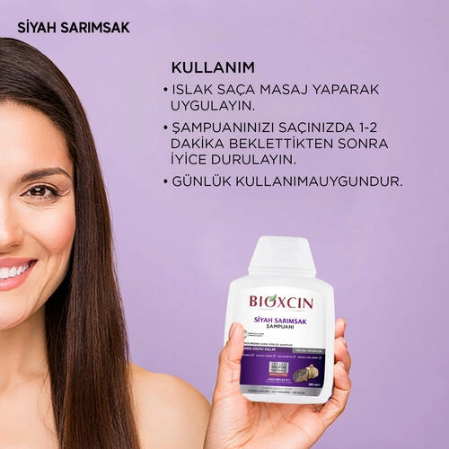 Bioxcin Saç Dökülmesine Karşı Siyah Sarımsak Şampuanı 300 ml - 3 al 2 öde