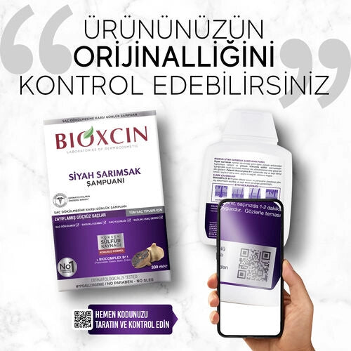 Bioxcin Saç Dökülmesine Karşı Siyah Sarımsak Şampuanı 300 ml - 3 al 2 öde